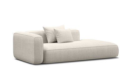 Sofa on transparent background with shadow. Furniture for the modern interior, web design, and presentation.