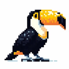 Obraz premium Pixel Art Toucan Illustration for Digital Projects suitable for creative presentation