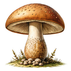 Stunning Mushroom Illustration: Identification & Guide isolated on transparent background