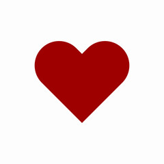 Dark red heart shape icon vector sign