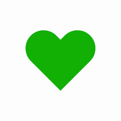 Green bright heart shape icon vector sign