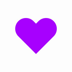 Purple romantic heart shape icon vector sign