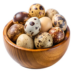 Obraz premium quail eggs on white background