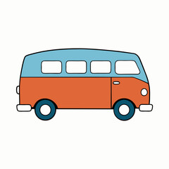 red bus isolated on white