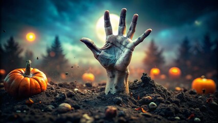 halloween background with hands