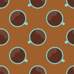 Seamless pattern with cup of coffee