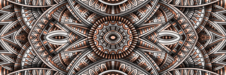 Abstract ethnic vintage Mocha Mousse banner background.