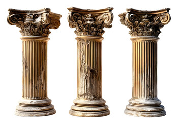 Obraz premium Ancient Golden Corinthian Columns Set