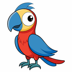 cartoon parrot on white
