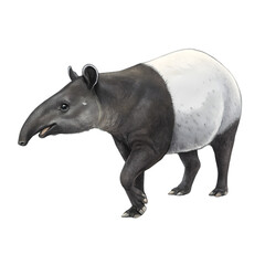 Malay Tapir: Wildlife Photo on transparent background