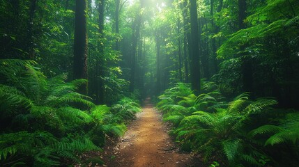 Lush forest path