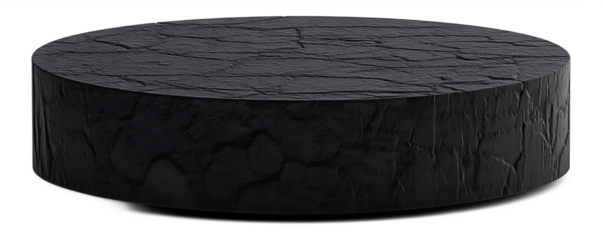 Cylinder Stone Pedestal with Unique Texture on Transparent Background for Display Purpose