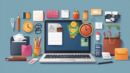 "Flat Finance & Money Icon Set: Perfect for Digital Products, Presentations, and UI"