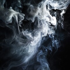 Fototapeta premium Ethereal Smoke Tendrils Frozen in Obsidian Space