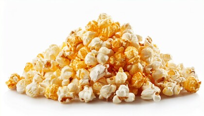 popcorn pile or heap isolated on white background