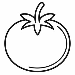 Tomato outline icon isolated on white background 