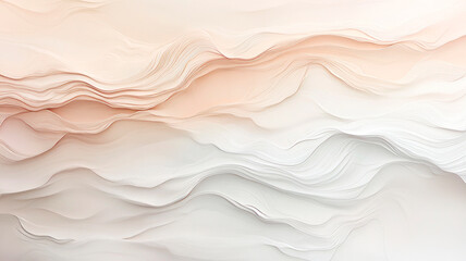 Obraz premium Layers of abstract wavy paper in soothing pastel hues create a serene geometric texture. Dynamic curves and smooth gradients evoke a sense of calm and modern design.