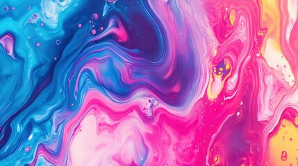 Bright acid colors liquid marbled texture, abstract neon background