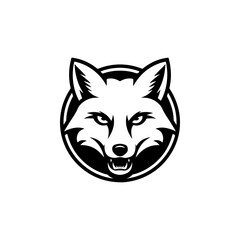 Illustration of fox head. Design element for logo, label, sign. Vector illustration