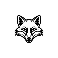 Illustration of fox head. Design element for logo, label, sign. Vector illustration