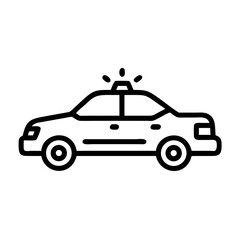 Police Car Icon for Law Enforcement and Security Themes