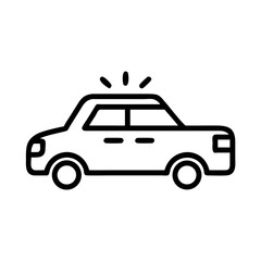Police Car Icon for Law Enforcement and Security Themes