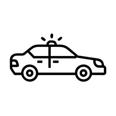 Police Car Icon for Law Enforcement and Security Themes