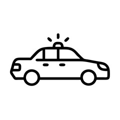 Police Car Icon for Law Enforcement and Security Themes