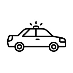 Police Car Icon for Law Enforcement and Security Themes