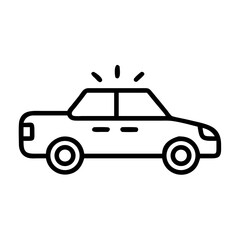Police Car Icon for Law Enforcement and Security Themes
