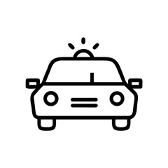 Police Car Icon for Law Enforcement and Security Themes