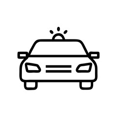 Police Car Icon for Law Enforcement and Security Themes