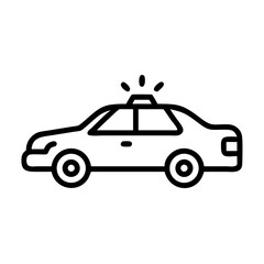 Police Car Icon for Law Enforcement and Security Themes