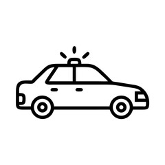 Police Car Icon for Law Enforcement and Security Themes