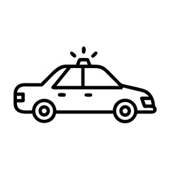 Police Car Icon for Law Enforcement and Security Themes