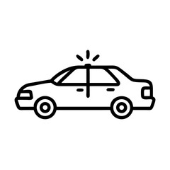 Police Car Icon for Law Enforcement and Security Themes