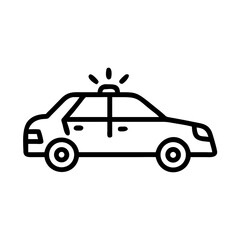 Police Car Icon for Law Enforcement and Security Themes
