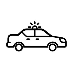 Police Car Icon for Law Enforcement and Security Themes