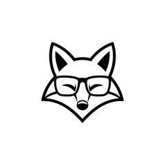 Illustration of fox head. Design element for logo, label, sign. Vector illustration