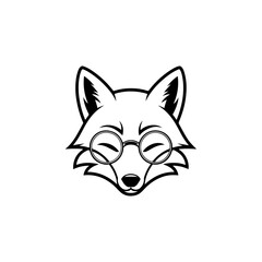 Illustration of fox head. Design element for logo, label, sign. Vector illustration