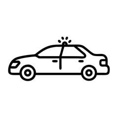 Police Car Icon for Law Enforcement and Security Themes