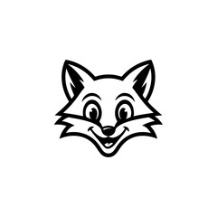 Illustration of fox head. Design element for logo, label, sign. Vector illustration