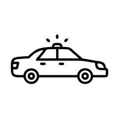 Police Car Icon for Law Enforcement and Security Themes