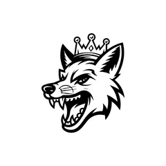 Illustration of fox head. Design element for logo, label, sign. Vector illustration