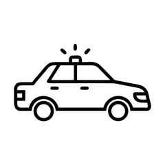 Police Car Icon for Law Enforcement and Security Themes