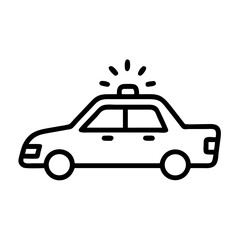 Police Car Icon for Law Enforcement and Security Themes