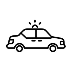 Police Car Icon for Law Enforcement and Security Themes