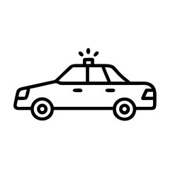 Obraz premium Police Car Icon for Law Enforcement and Security Themes