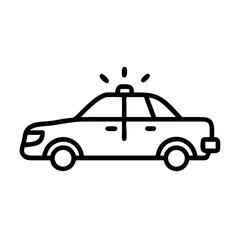 Police Car Icon for Law Enforcement and Security Themes