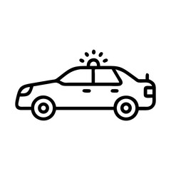 Police Car Icon for Law Enforcement and Security Themes